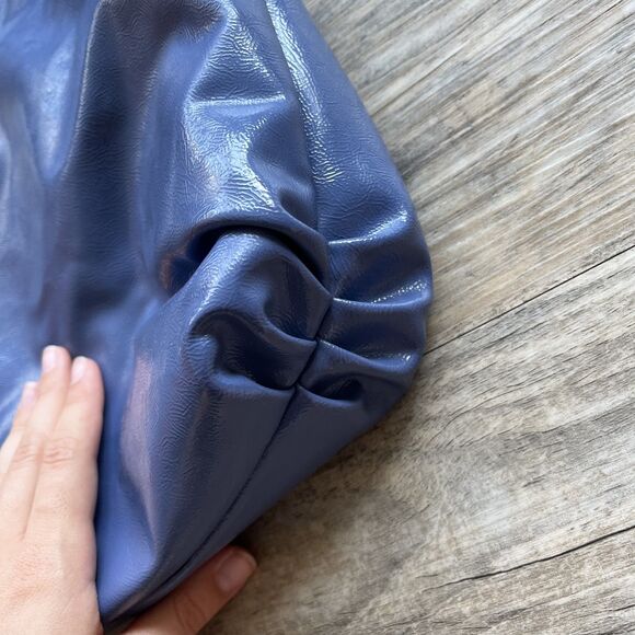 Coach Bag Daisy Liquid Patent Leather Large Satchel Purse F23402 Blue-RARE - Picture 6 of 10
